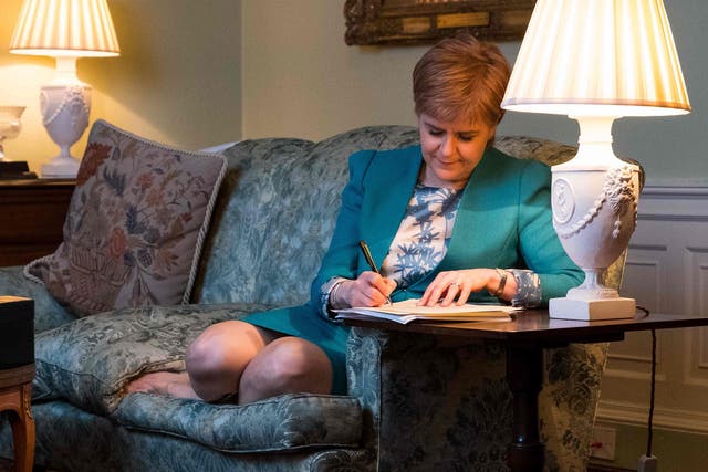 The Scottish Government tweeted this picture of its First Minister working on the Section 30 letter