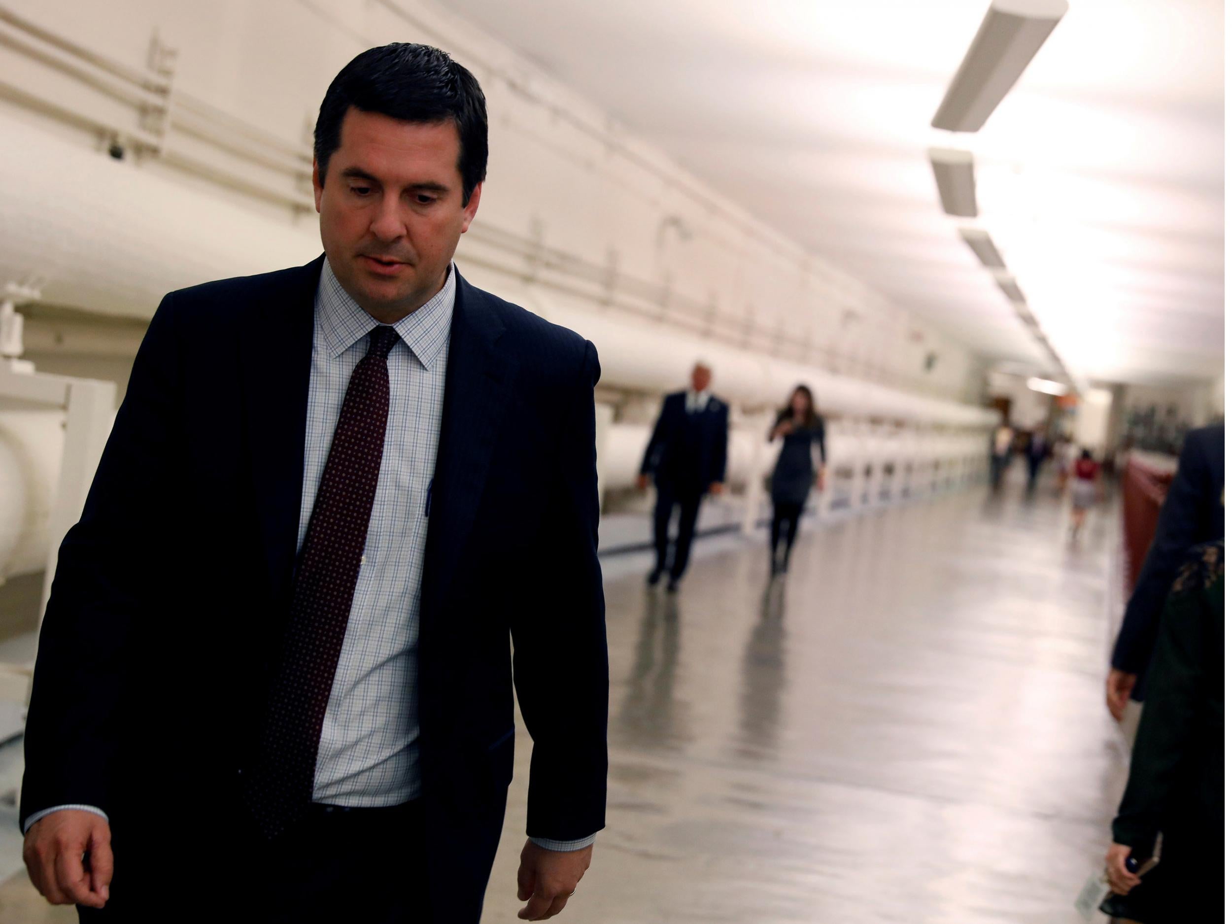 House Intelligence Committee Chairman Devin Nunes leaves the House floor on Capitol Hill in Washington