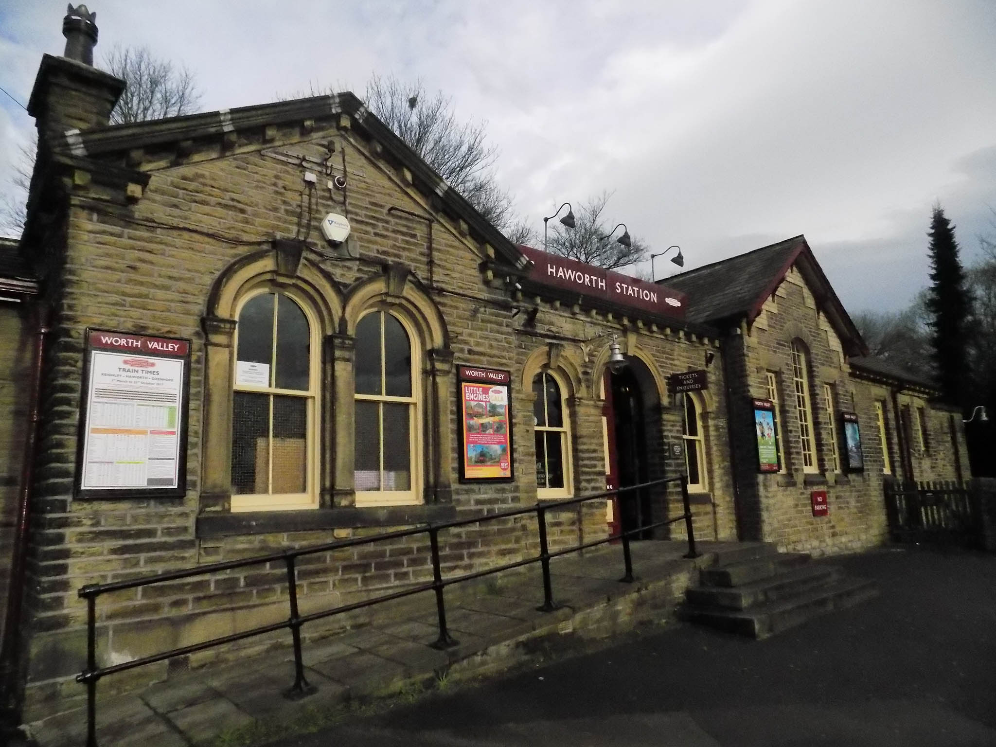 The exterior of Haworth station