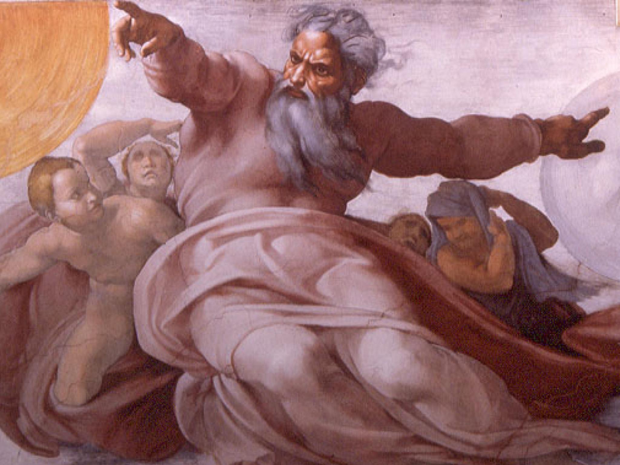 God as depicted in Michelangelo's fresco ‘The Creation of the Heavenly Bodies’ in the Sistine Chapel
