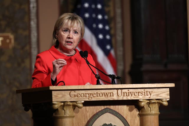 Former Secretary of State Hillary Clinton said President Trump's proposed budget would make the US less safe and harm women and girls around the world