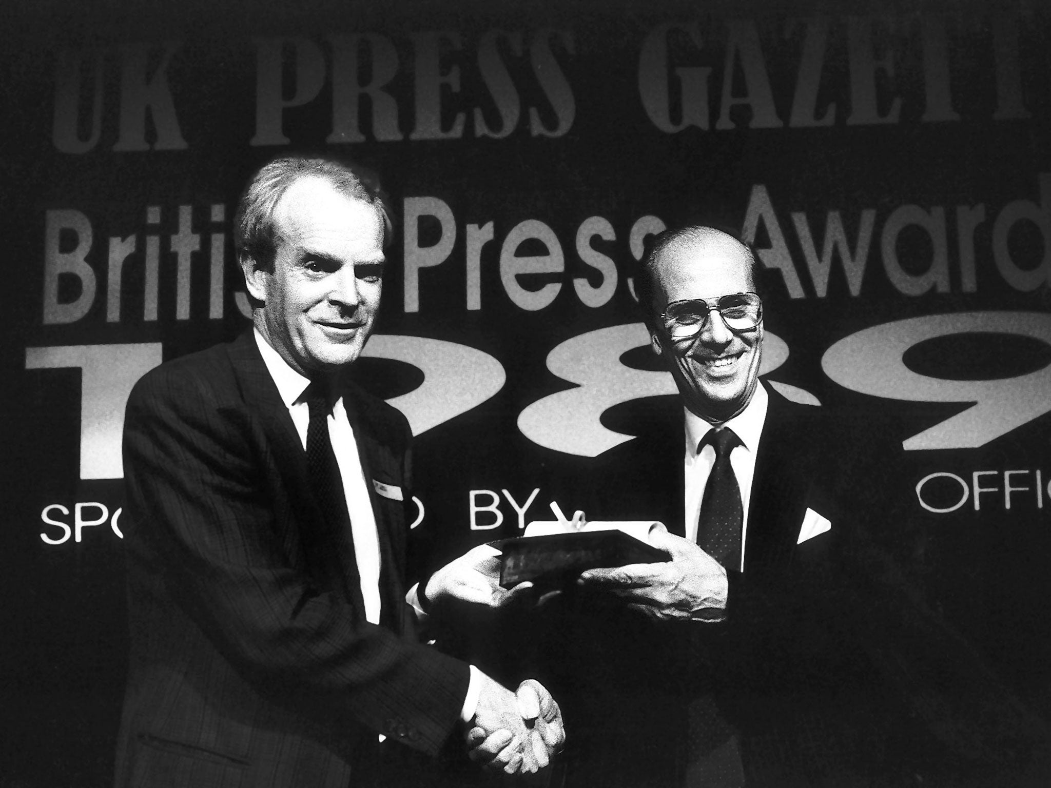 Rupert Cornwell at the 1997 British Press Awards