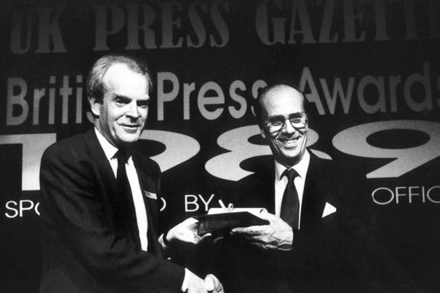 Rupert Cornwell collected the David Holden Award for foreign reporting at the 1989 British Press Awards