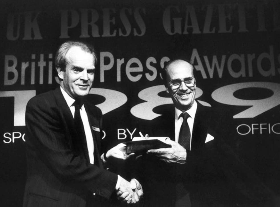 Rupert Cornwell collected the David Holden Award for foreign reporting at the 1989 British Press Awards