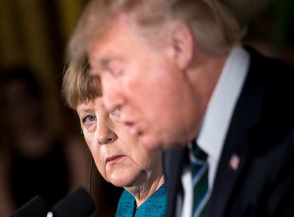 Angela Merkel and Donald Trump in Washington earlier this year
