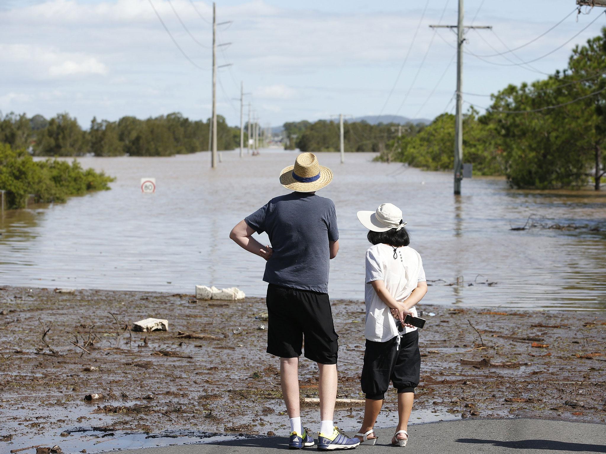 A severe rain depression is currently taking place throughout south-east Queensland on the back of ex-Tropical Cyclone Debbie, causing floods in the areas