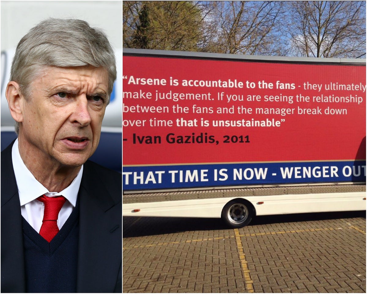 Arsenal fans have hired a special 'Wenger Out' van