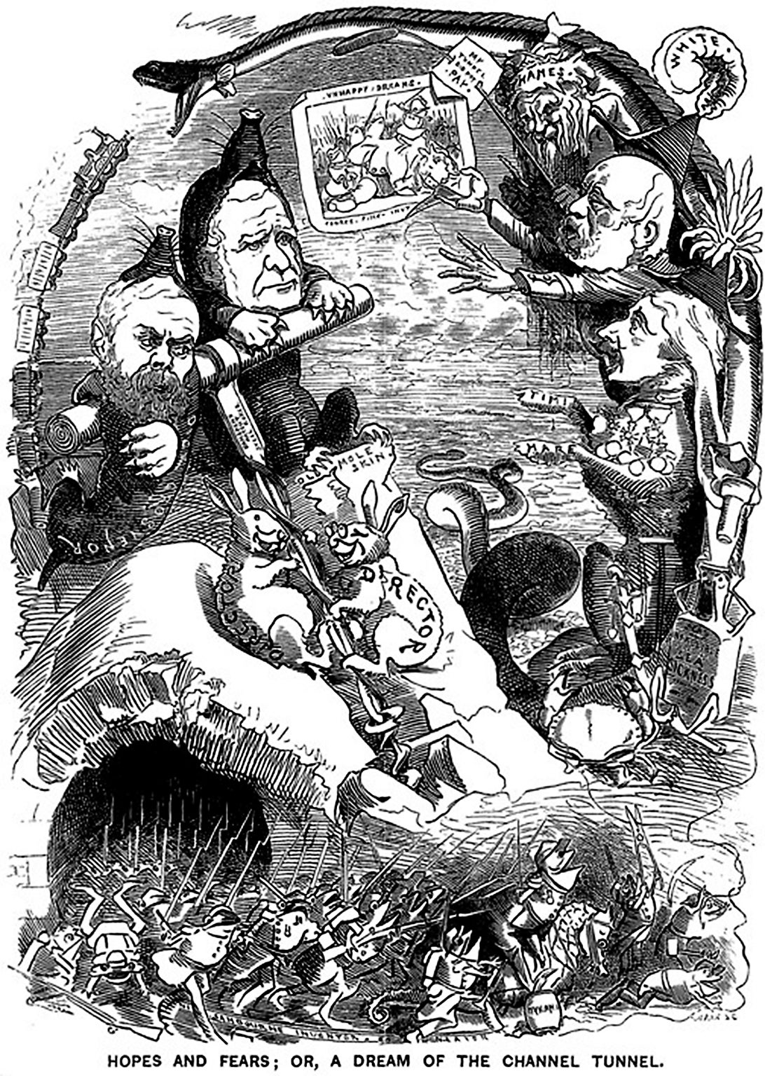 An 1882 Punch cartoon summed up Britons’ fears, depicting invasion by armour-clad frogs. Similarities in tone and aesthetics to the infamous ‘Breaking Point’ poster 134 years later are (probably) coincidental