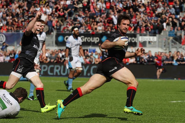 Saracens reached the semi-finals of the European Champions Cup with a 38-13 victory over Glasgow Warriors