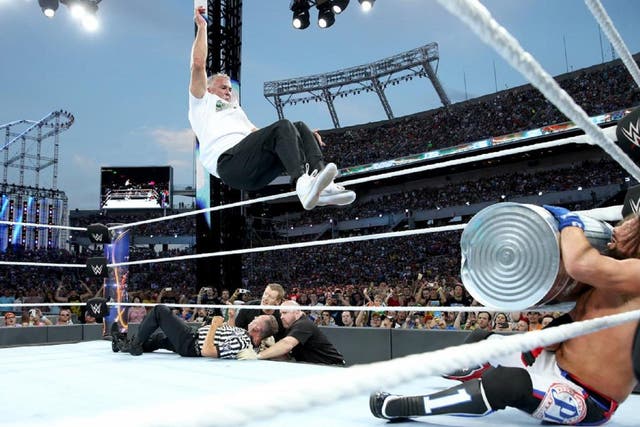 Shane McMahon hits Coast to Coast on AJ Styles at WrestleMania
