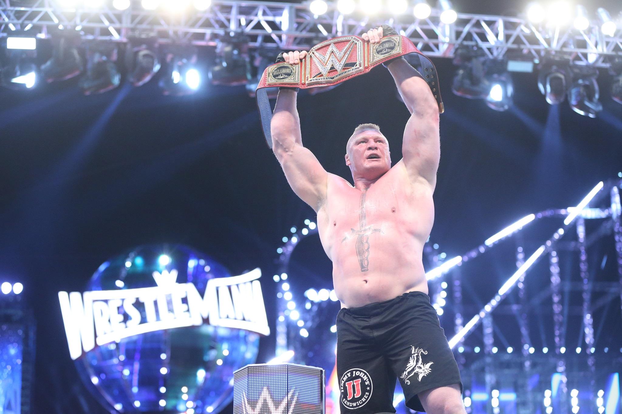 Brock Lesnar defends his title on Sunday evening
