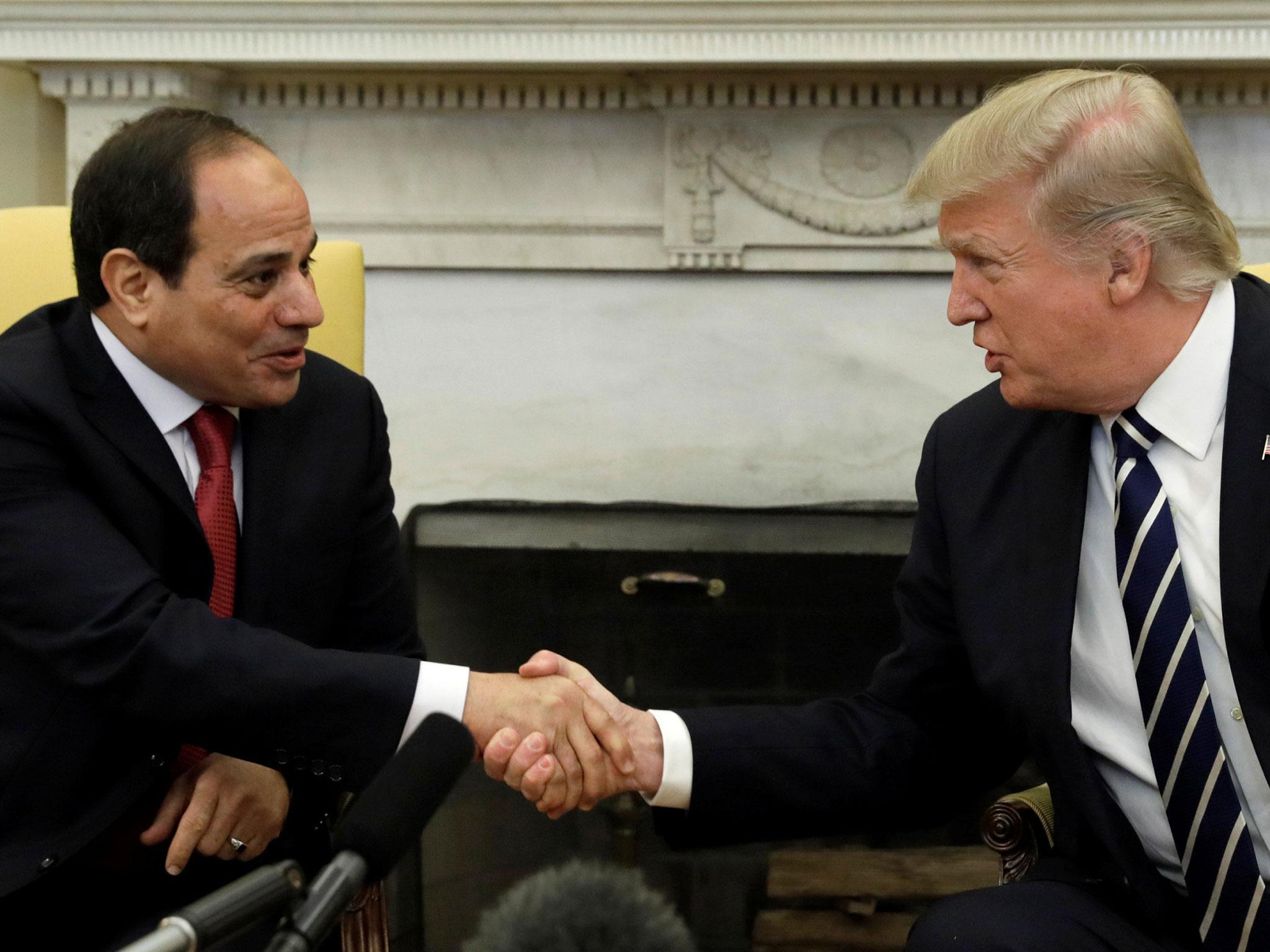 Trump said Egyptian president, who led military coup to oust his predecessor, was doing a 'fantastic job'