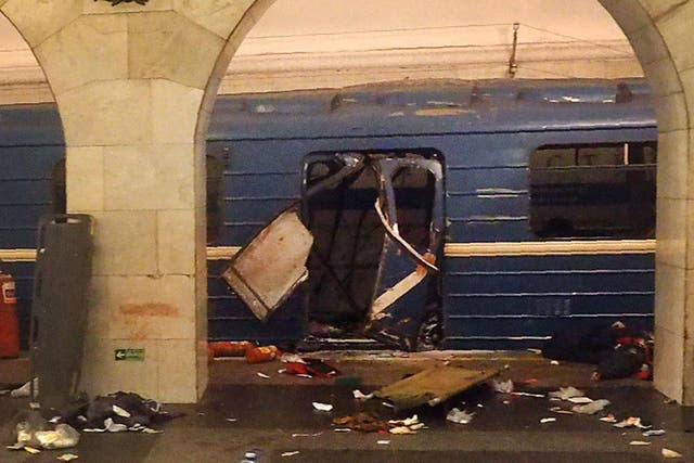 An explosive device went off on a train in the St Petersburg metro, killing at least 11 and injuring 50