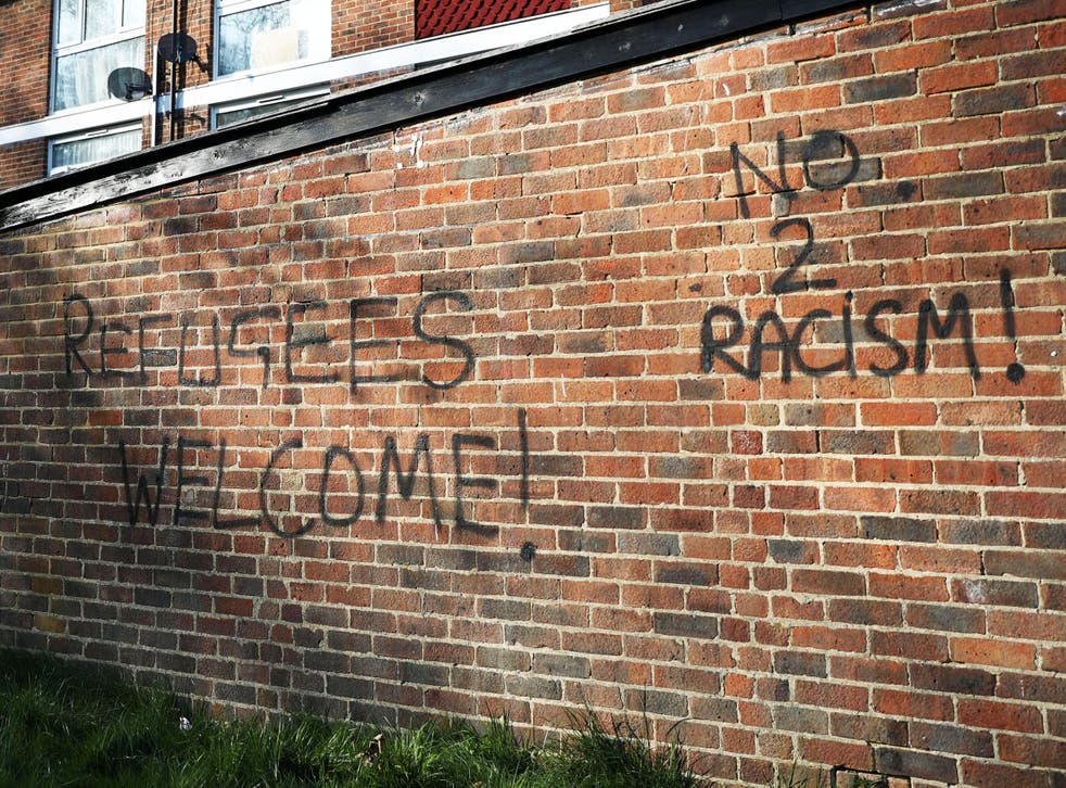 Graffiti is daubed in the Shrublands area of Croydon in London, near the scene of the attack