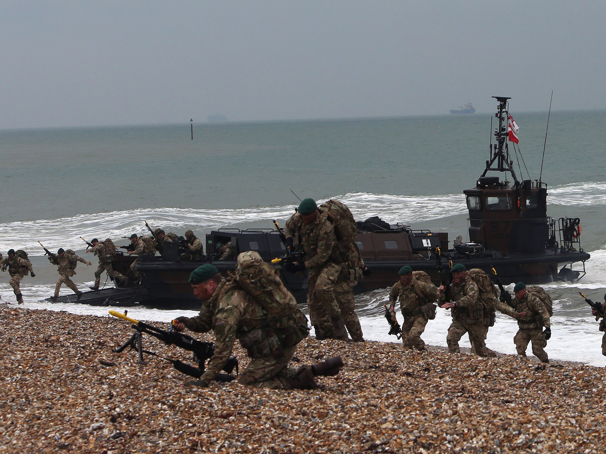 Royal Marines, during a landing exercise, were said to be in line for cuts