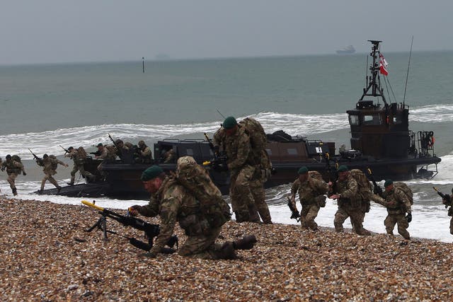 Royal Marines during a landing exercise in Gosport, in 2015