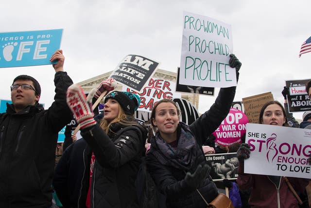 Pro-life campaigners in the United States