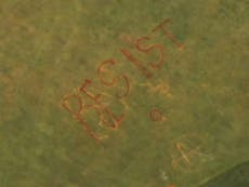 'Resist' spray-painted on Donald Trump's golf course in Virginia