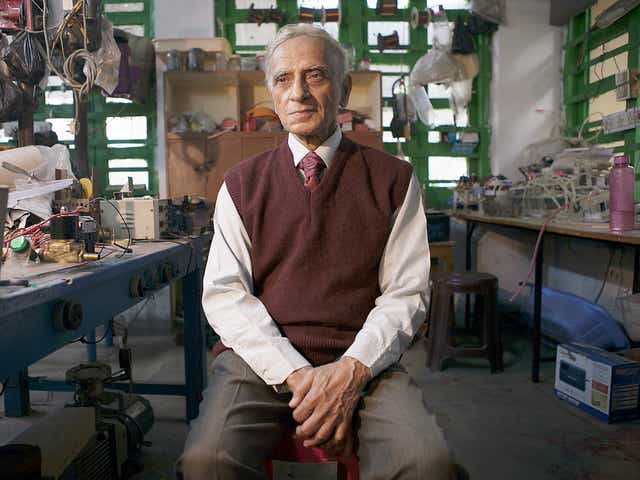 Biomedical engineer Sujoy Guha, inventor of the ‘reversible inhibition of sperm under guidance’ treatment, in his Indian Institute of Technology lab