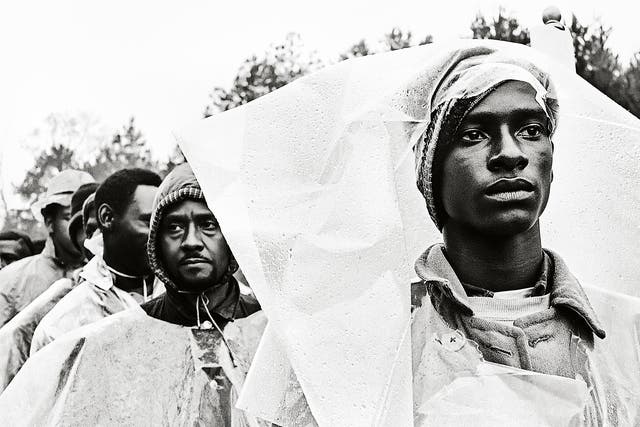 ‘At one point it rained, and suddenly the whole march was wrapped in plastic,’ Steve Schapiro says of his time following the 54-mile Selma to Montgomery March in 1965 