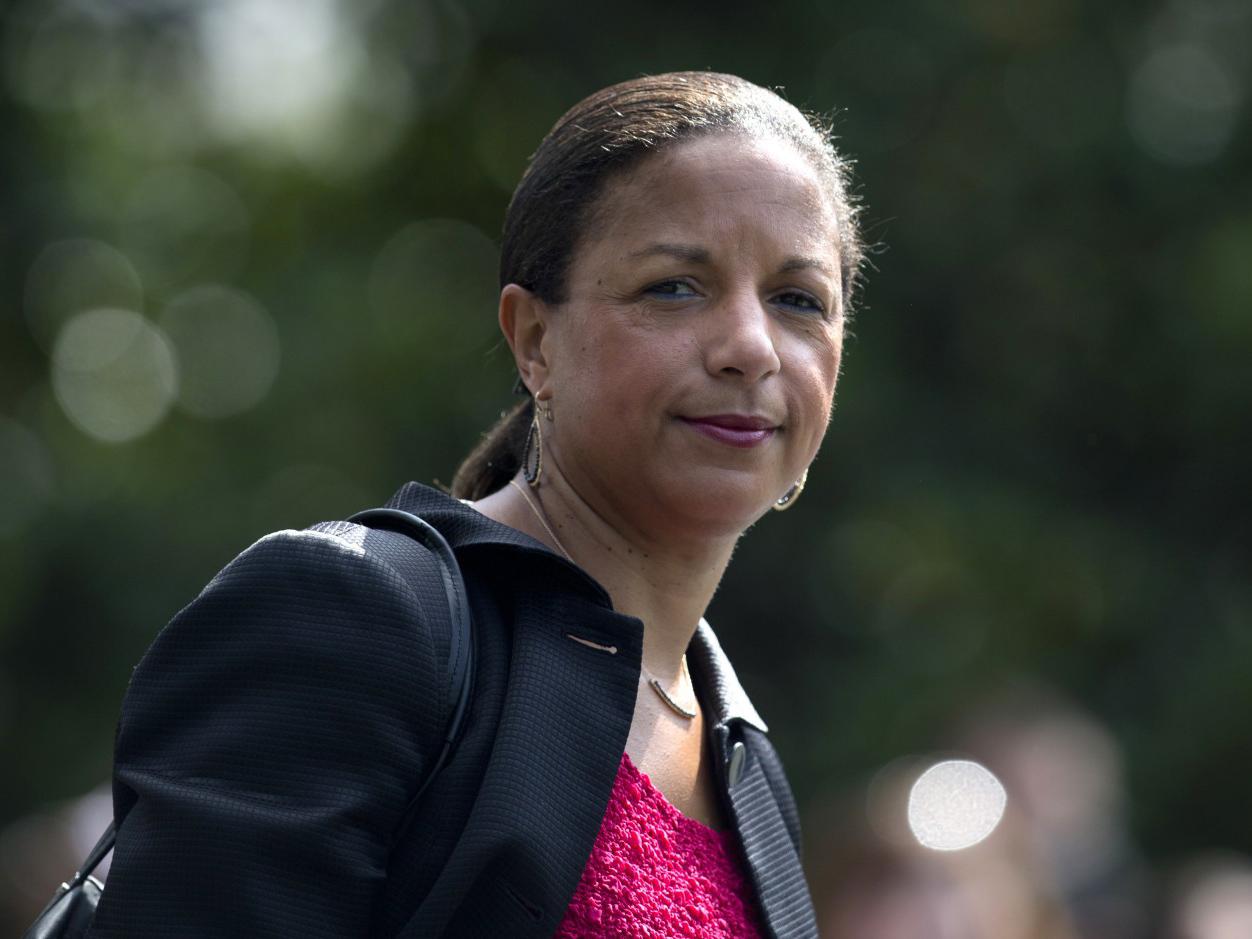 Susan E. Rice, then the national security adviser to President Barack Obama, walks on the South Lawn of the White House in July