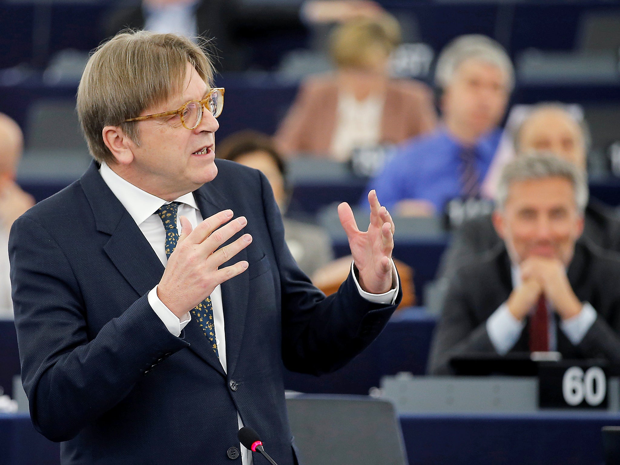 European Union's chief Brexit negotiator Guy Verhofstadt, who one Brussels source called "a pain in the arse"