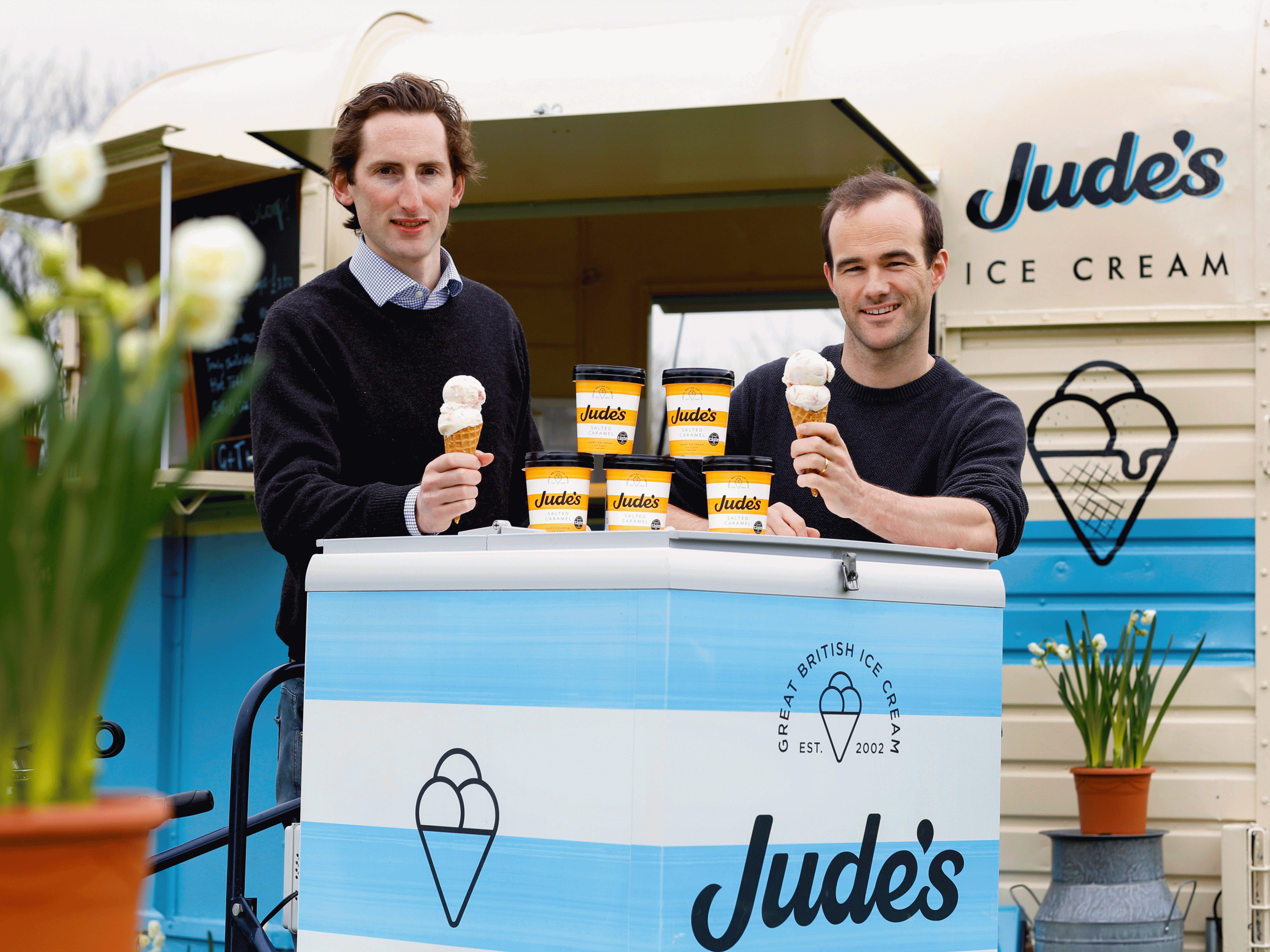 James Wright and Chow Mezger, two MDs at Jude's Ice Cream