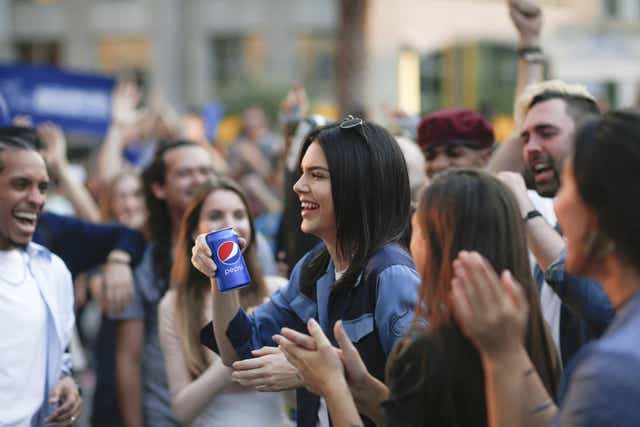Pep talk: Kendall Jenner’s Pepsi advert was pulled shortly after it aired for appearing to trivialise demonstrations tackling social causes