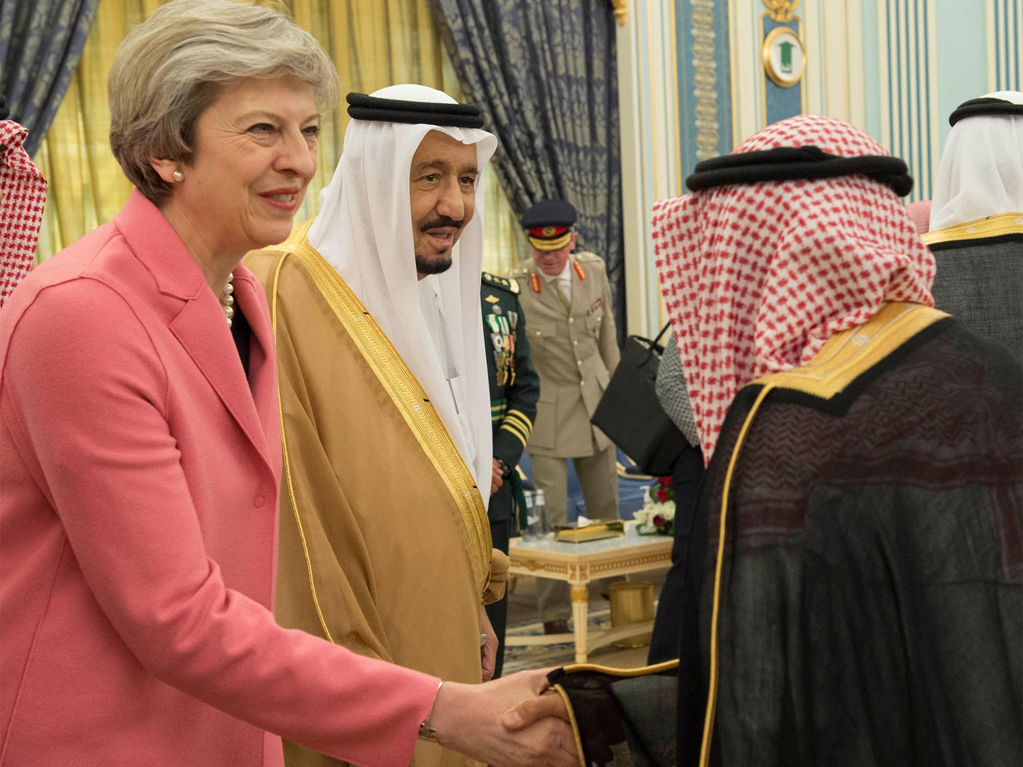 British PM Theresa May with Saudi King Salman Abdulaziz