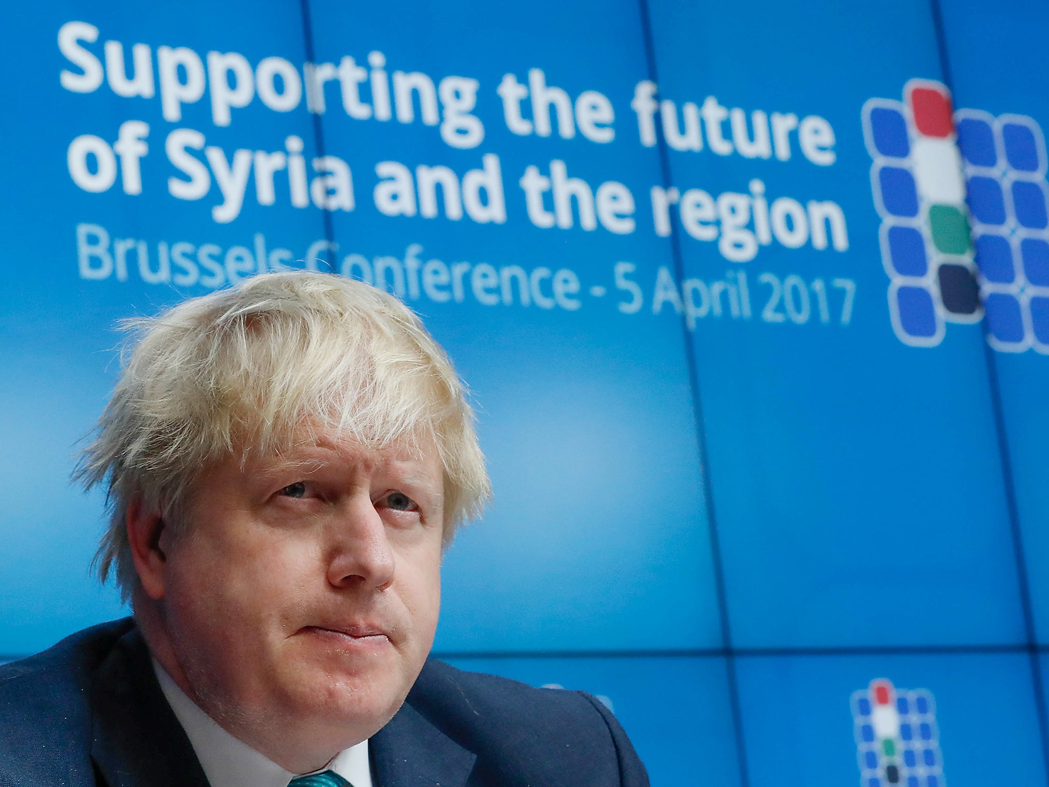 Foreign Secretary Boris Johnson at the Brussels Conference on Syria earlier this week