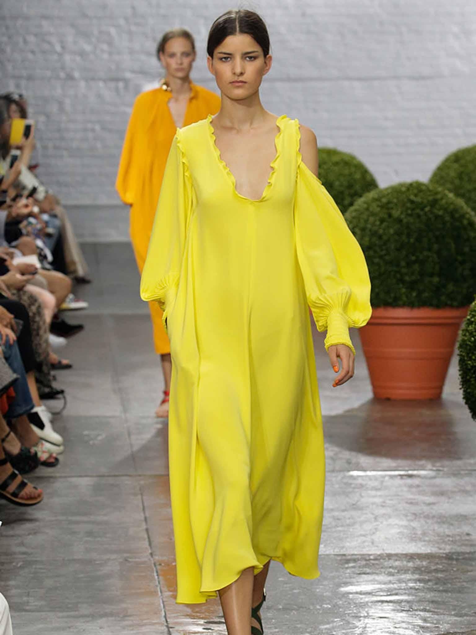 At Tibi shades of primrose yellow offered a dramatic take on colour