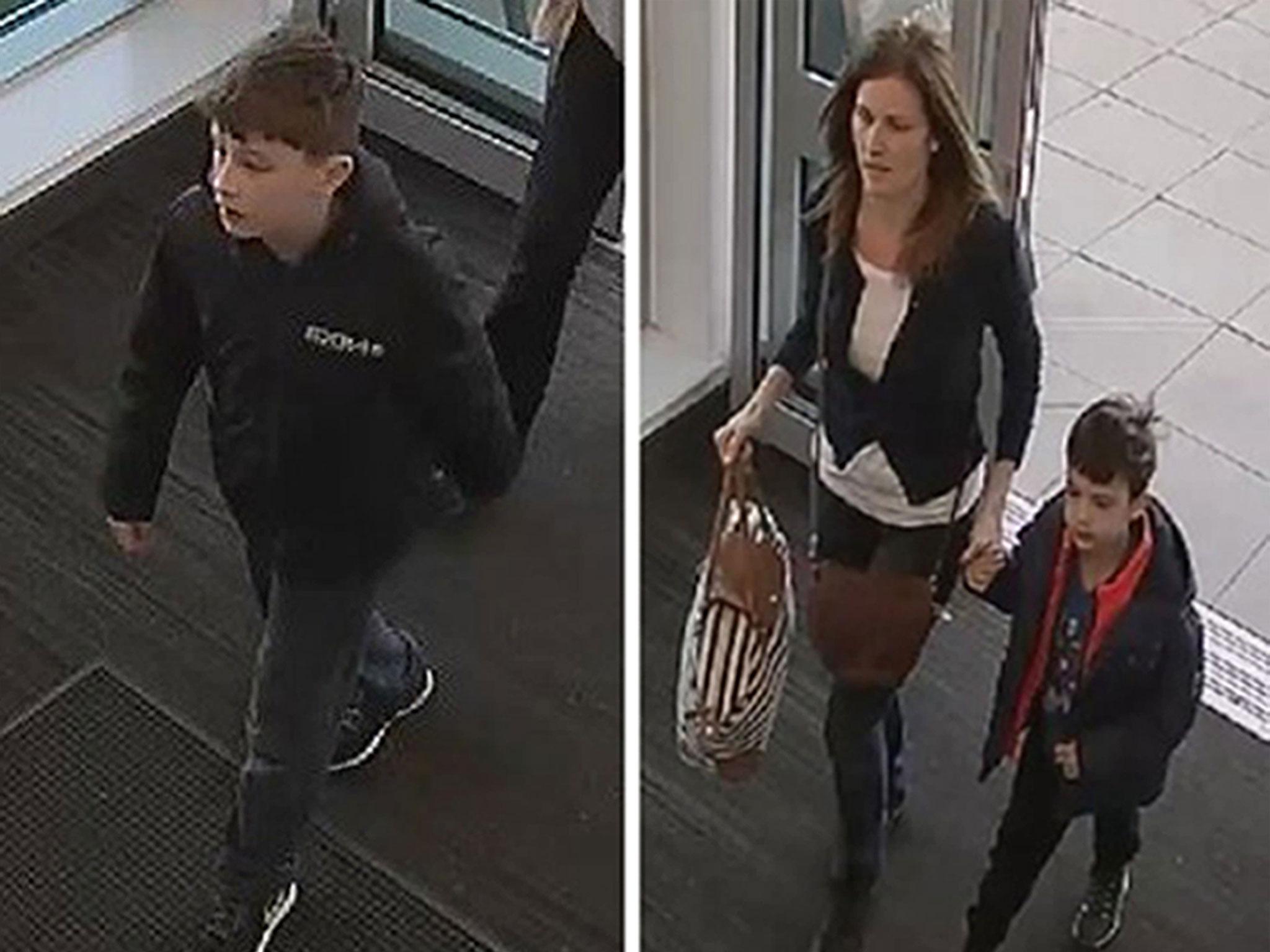 CCTV images issued by Nottinghamshire Police show Louis Madge (left) with Samantha Baldwin and Dylan Madge