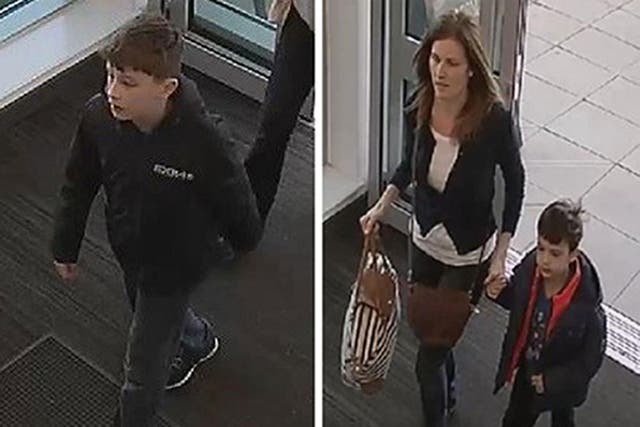 CCTV images issued by Nottinghamshire Police show Louis Madge (left) with Samantha Baldwin and Dylan Madge