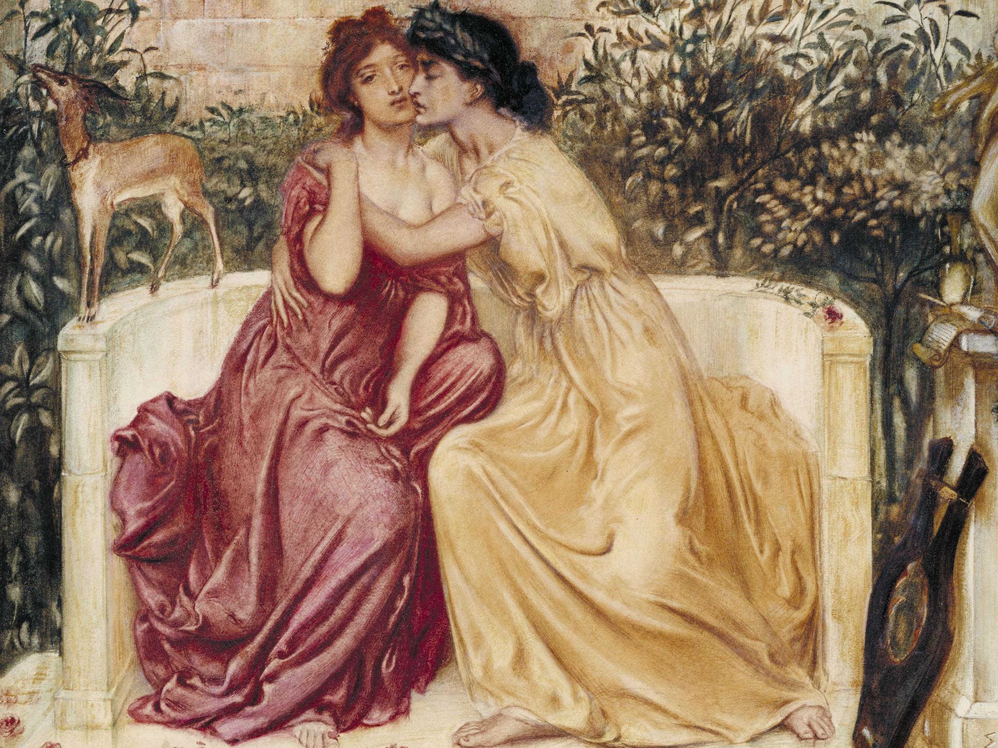 Solomon Simeon’s ‘Sappho and Erinna in a Garden at Mytilene’ (1864), one of the pictures in Tate Britain’s landmark exhibition