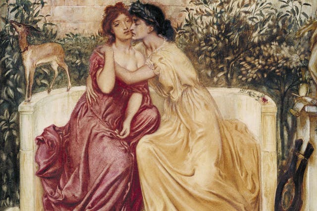 Solomon Simeon’s ‘Sappho and Erinna in a Garden at Mytilene’ (1864), one of the pictures in Tate Britain’s landmark exhibition