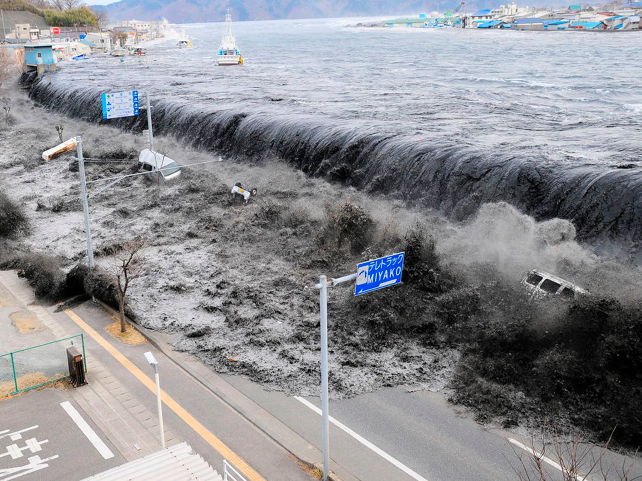 Waves in the Japanese tsumani reached 20 metres high