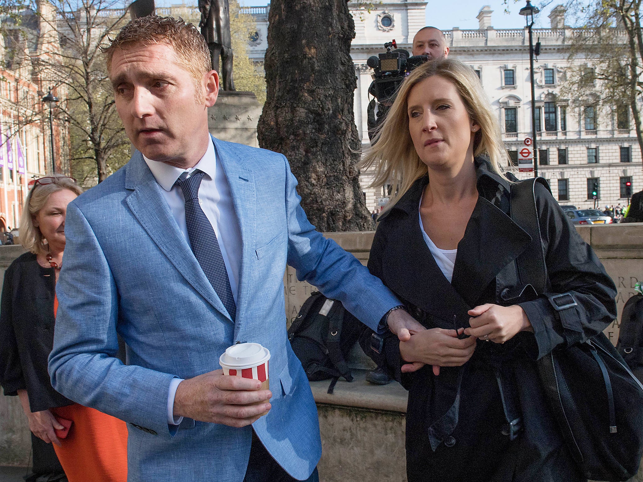 Jon Platt arrives at the Supreme Court in central London with his wife Sally for the ruling on the much-anticipated legal case on an unauthorised holiday during school term-time