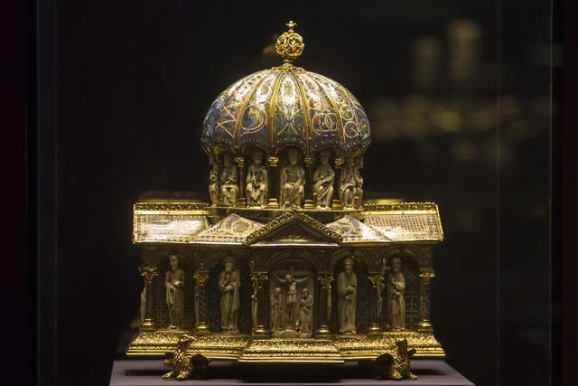 The 13th century medieval Dome Reliquary of the Welfenschatz displayed at the Bode Museum in Berlin