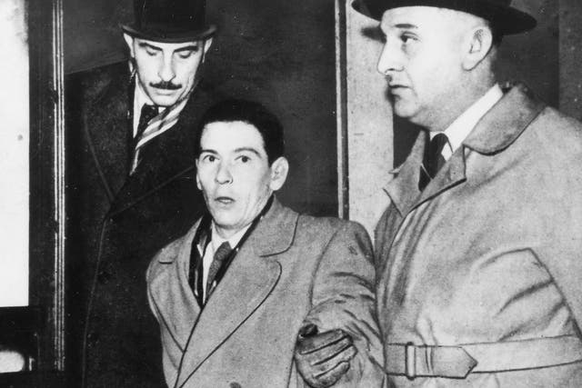 Terrified face of a doomed innocent: in one of the most infamous miscarriages of justice in British legal history, Timothy Evans was convicted of the murder of his wife and daughter, and in 1950 hanged. His neighbour later confessed to the killings