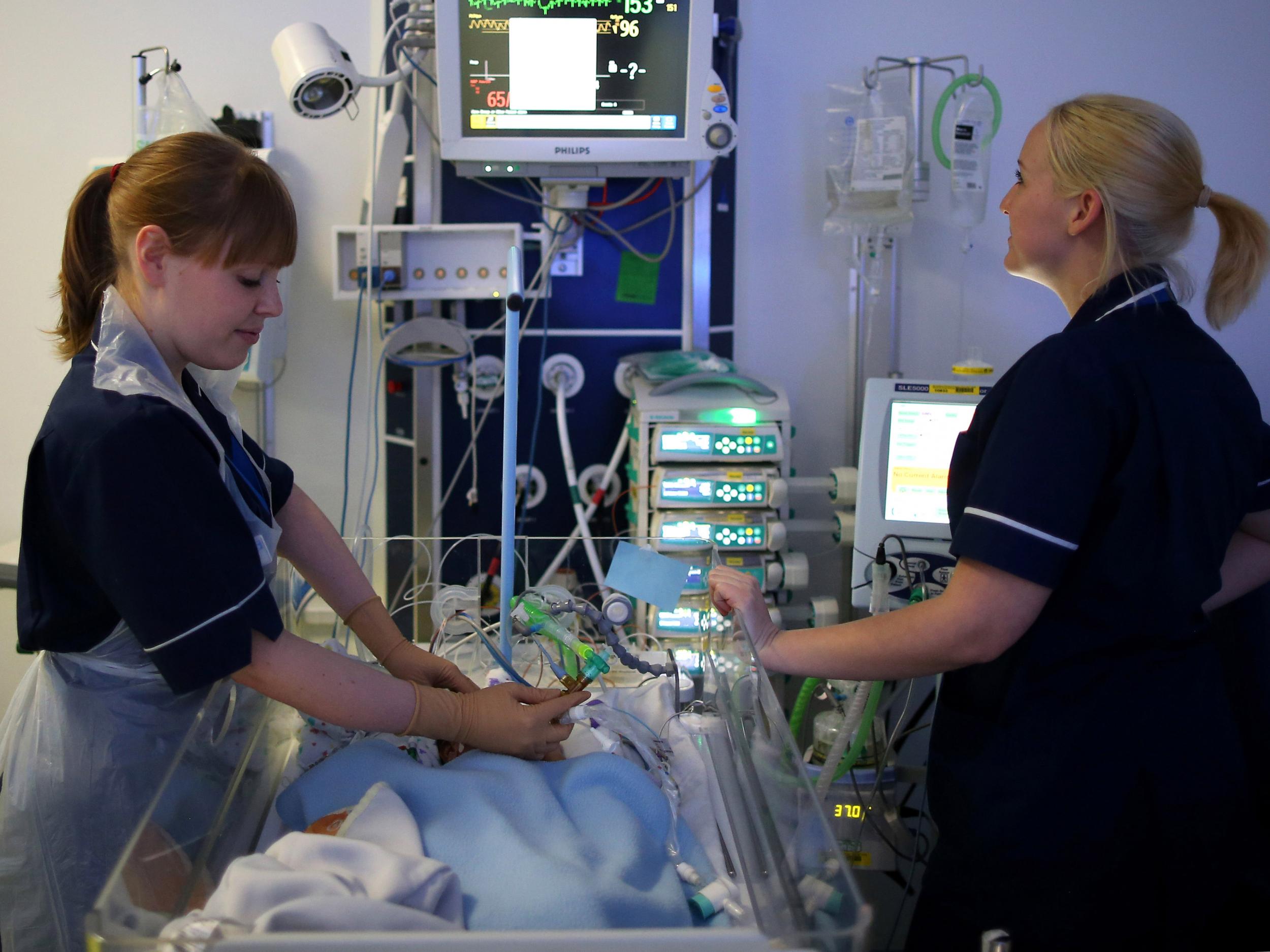 Nurses working at Birmingham Women's Hospital