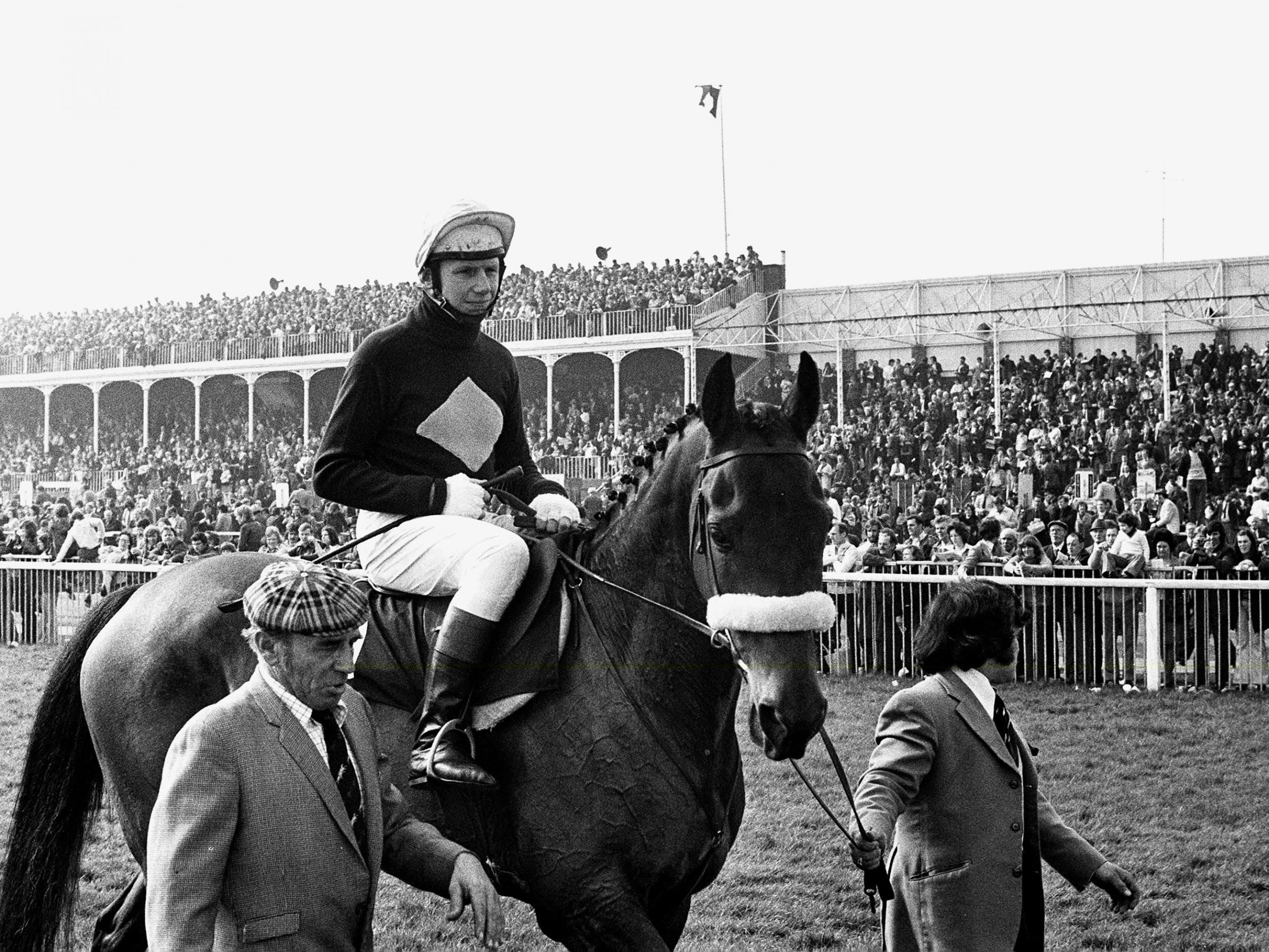 Red Rum achieved an unmatched treble when he won the Grand National in 1973, 74 and 77