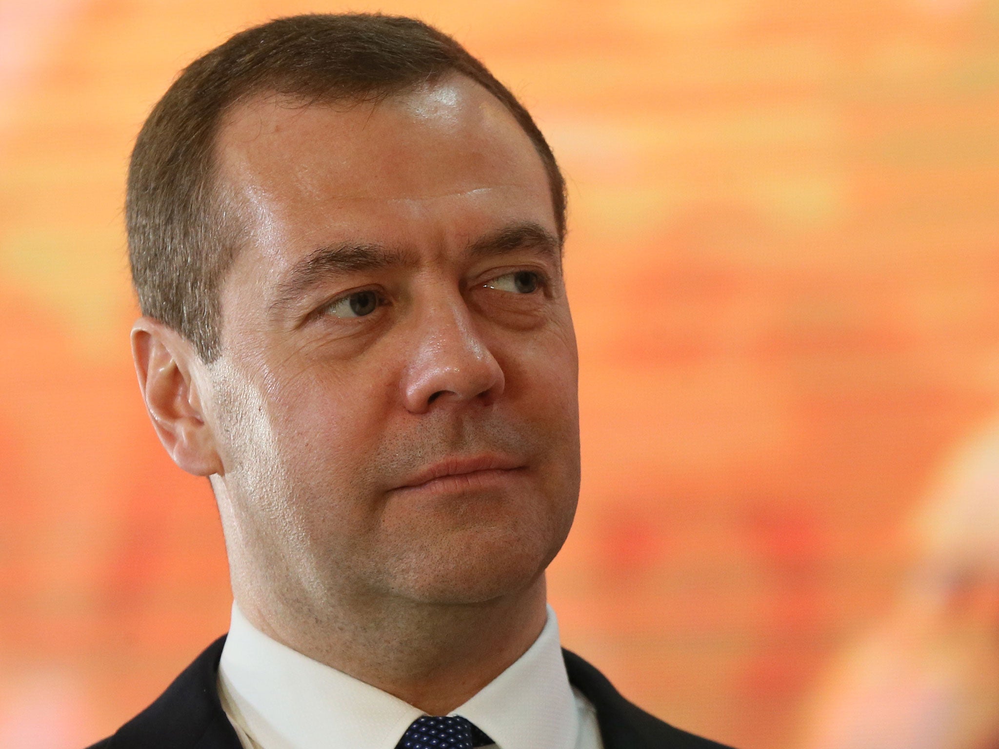 &#13;
Russia's Prime Minister Dmitry Medvedev said the missiles came 'within inches' of his country's forces &#13;