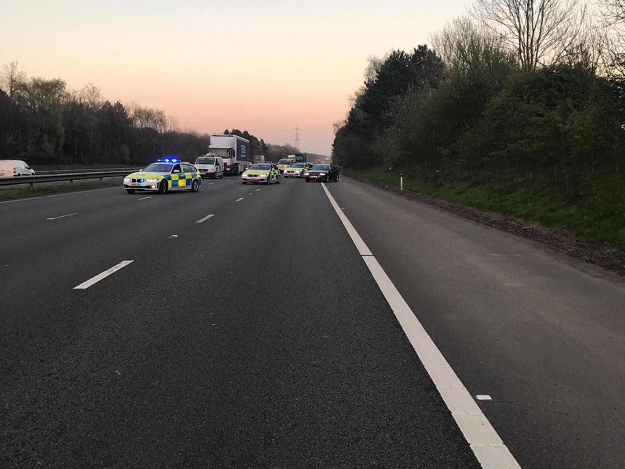 The M4 was closed for five hours following the incident