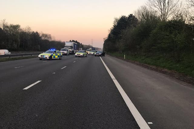The M4 was closed for five hours following the incident