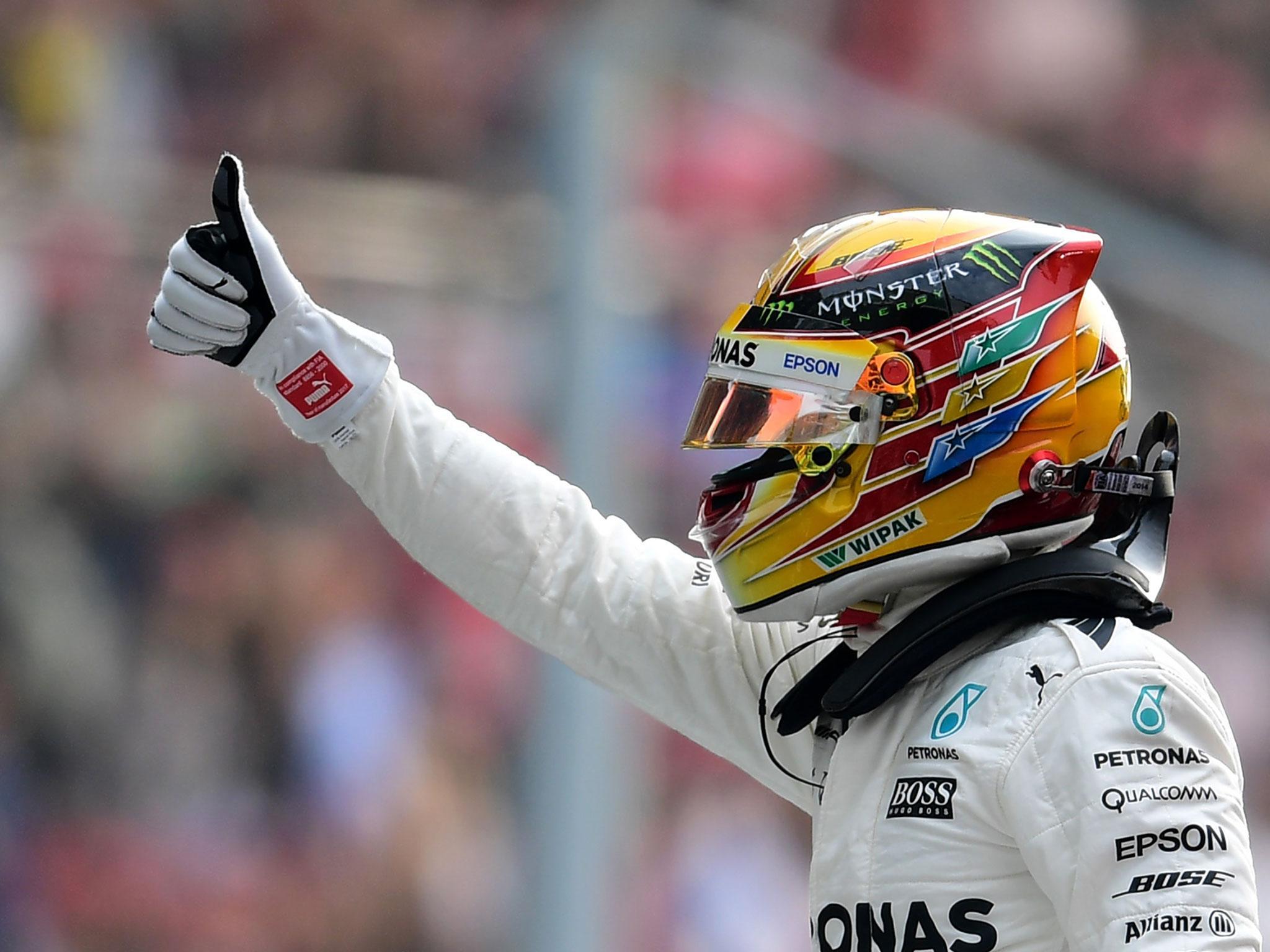 Lewis Hamilton will start Sunday's race from pole position