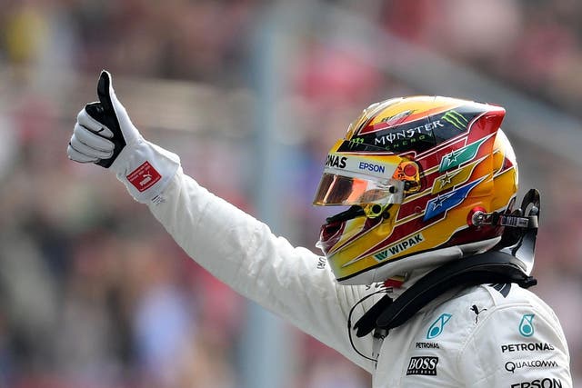 Lewis Hamilton will start Sunday's race from pole position