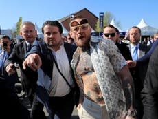 McGregor wows racegoers at Aintree with spectacular entrance