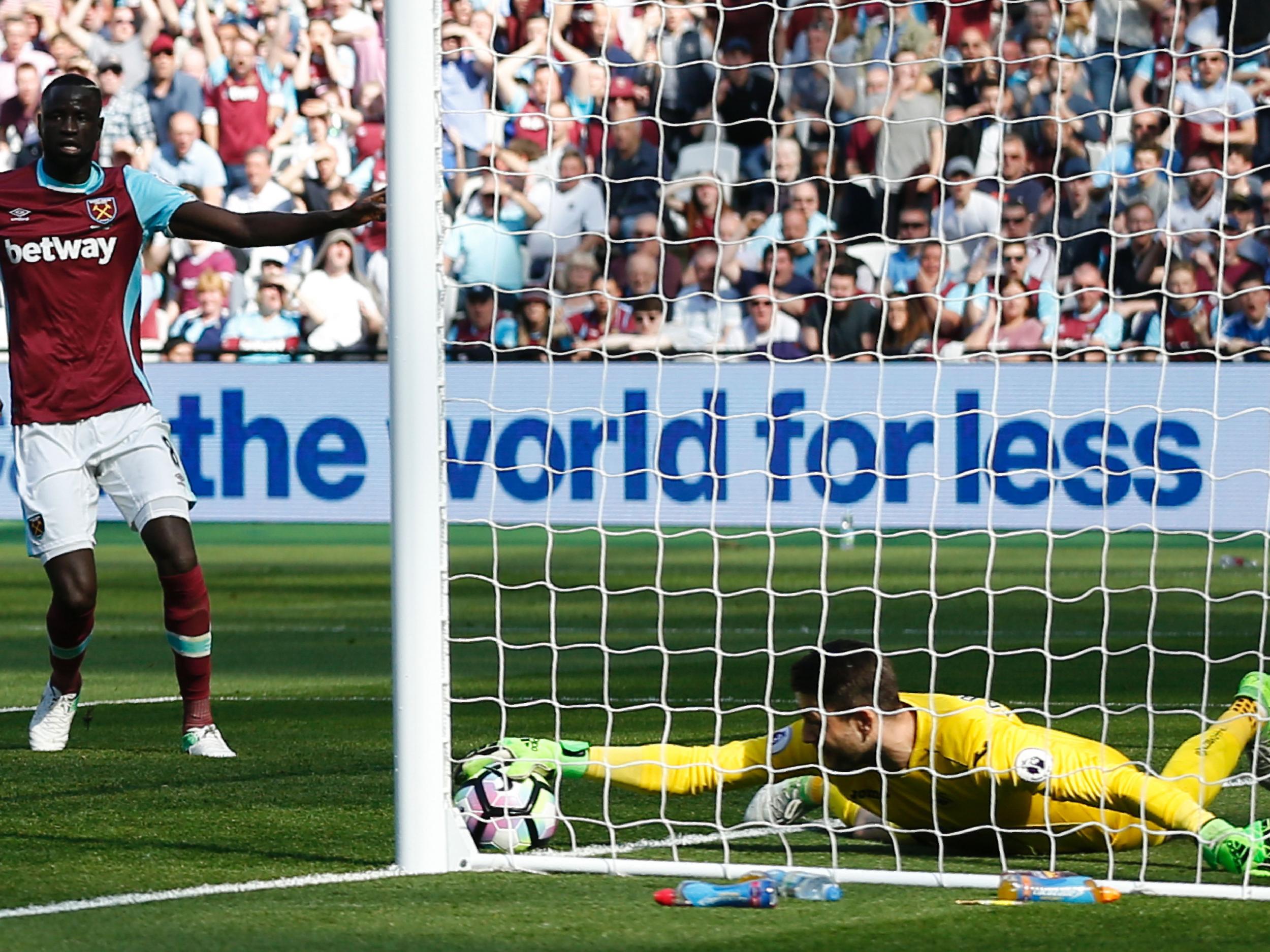 Fabianski stops the ball on the goal line to deny Snodgrass