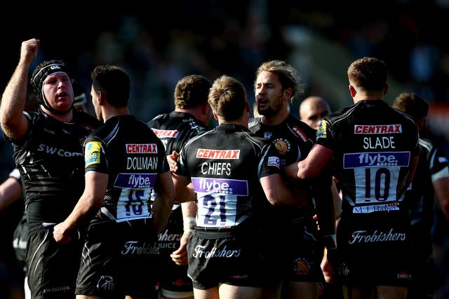 Exeter ran in five tries against struggling Bristol
