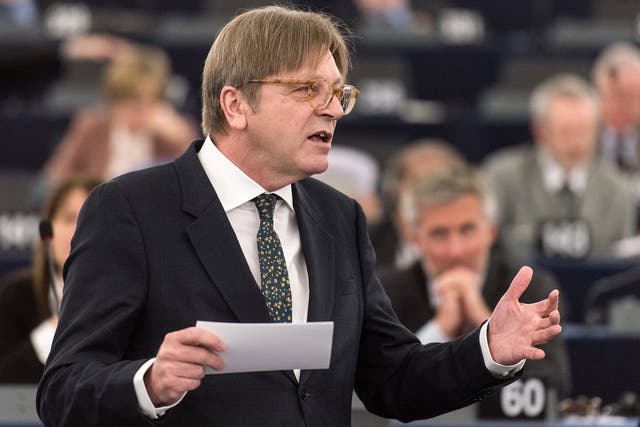 Guy Verhofstadt, leader of the ALDE Liberal group at the European parliament